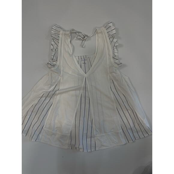 Anthropologie Pilcro Godet Trapeze Flutter Tank Tunic Top Striped XS NWOT - Picture 2 of 6